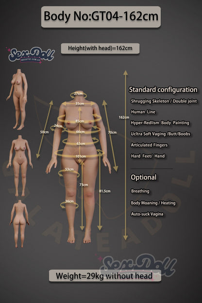 Soo - 162cm Full Silicone Realistic Skin Texture with ROS Options - Galatea Doll